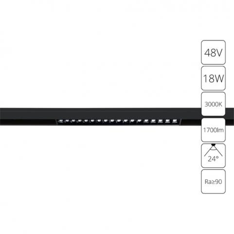 Магнитный трековый светильник Arte Lamp Linea 3000К A4675PL-1BK